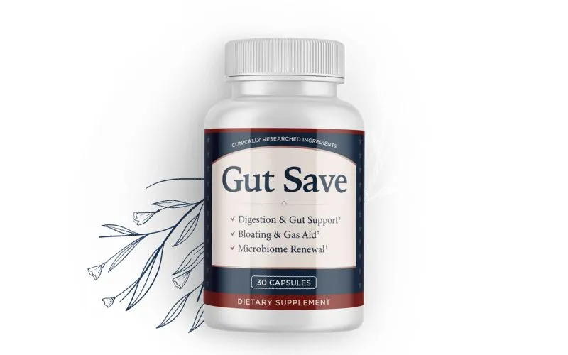Gut Save supplement bottle for digestion and gut support as an option alongside papaya benefits for gut health